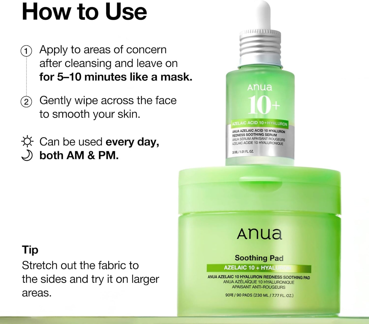 ANUA AZELAIC ACID 10 HYALURON REDNESS SOOTHING PAD
