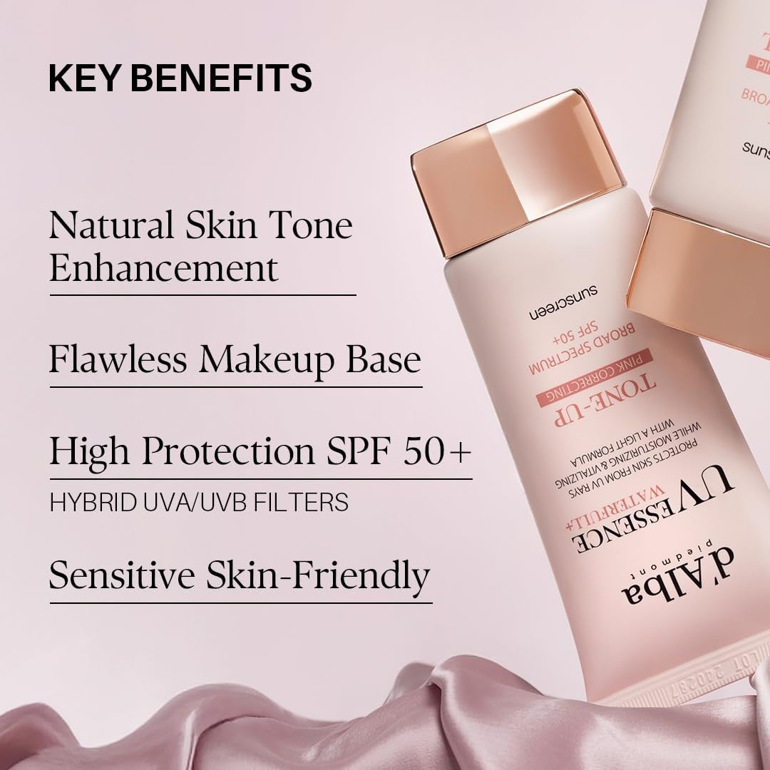 D'ALBA UV ESSENCE WATERFULL VEGAN TONE-UP SUNSCREEN (PINK)