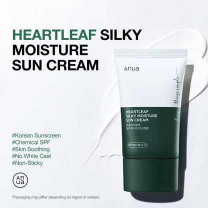 ANUA HEARTLEAF SILKY MOISTURE SUNCREAM