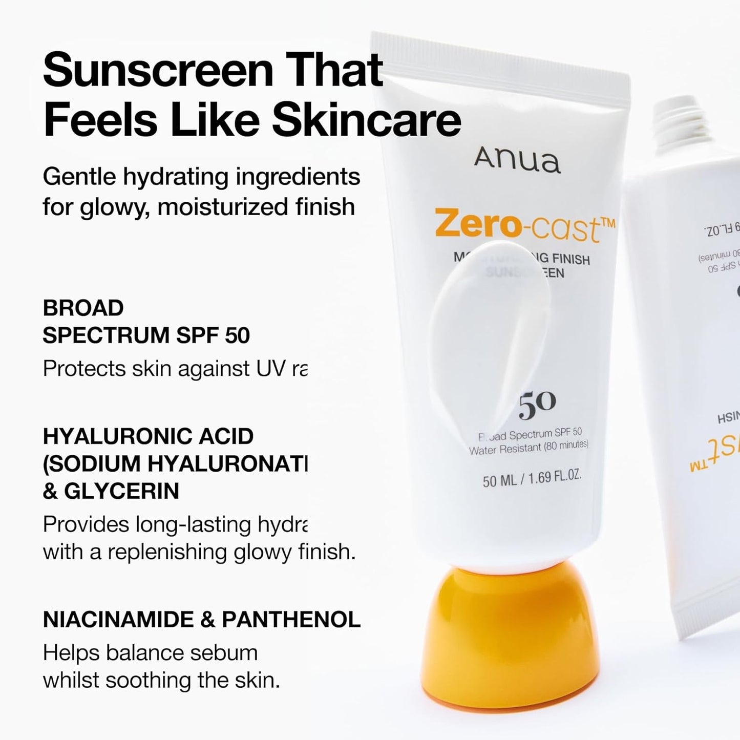 ANUA ZERO-CAST MOISTURIZING FINISH SUNSCREEN