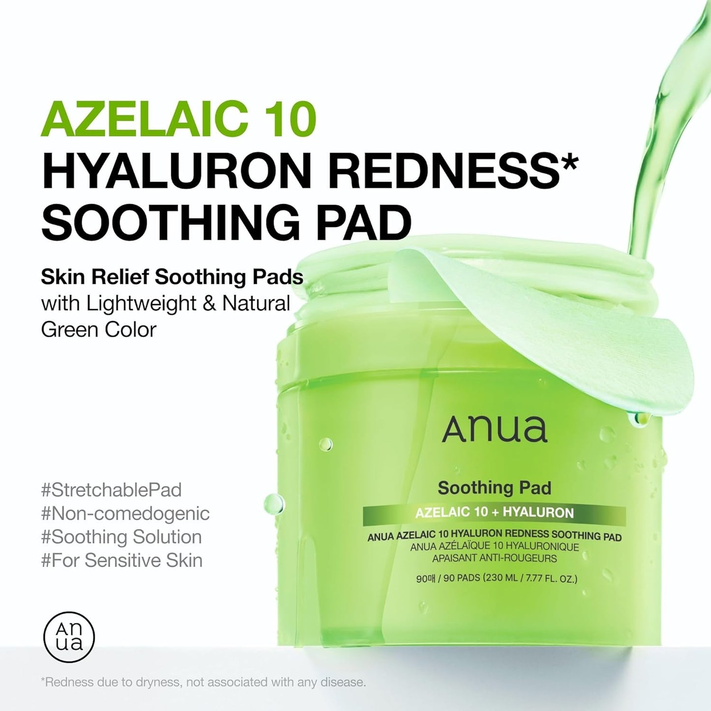 ANUA AZELAIC ACID 10 HYALURON REDNESS SOOTHING PAD