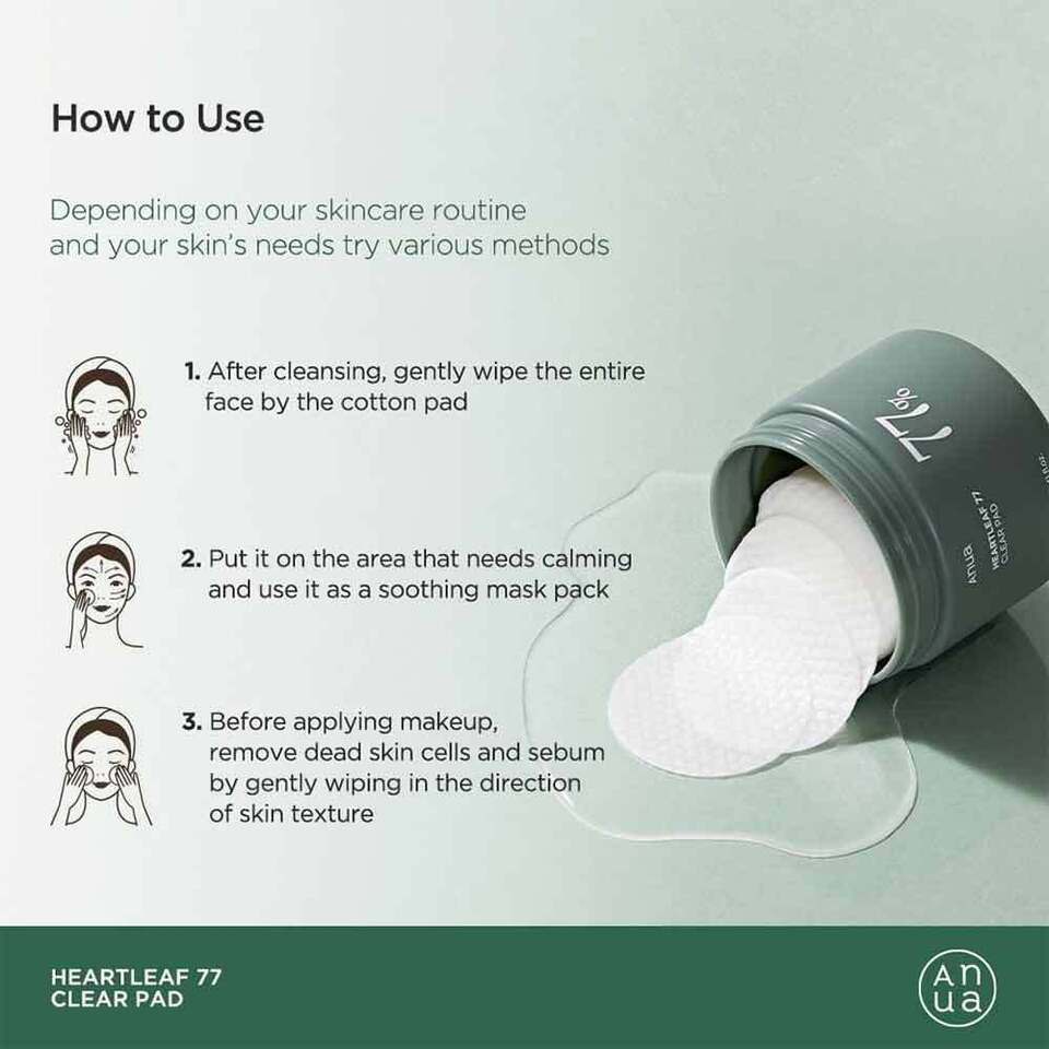 ANUA HEARTLEAF 77 CLEAR PAD 160ml (70 SHEETS)