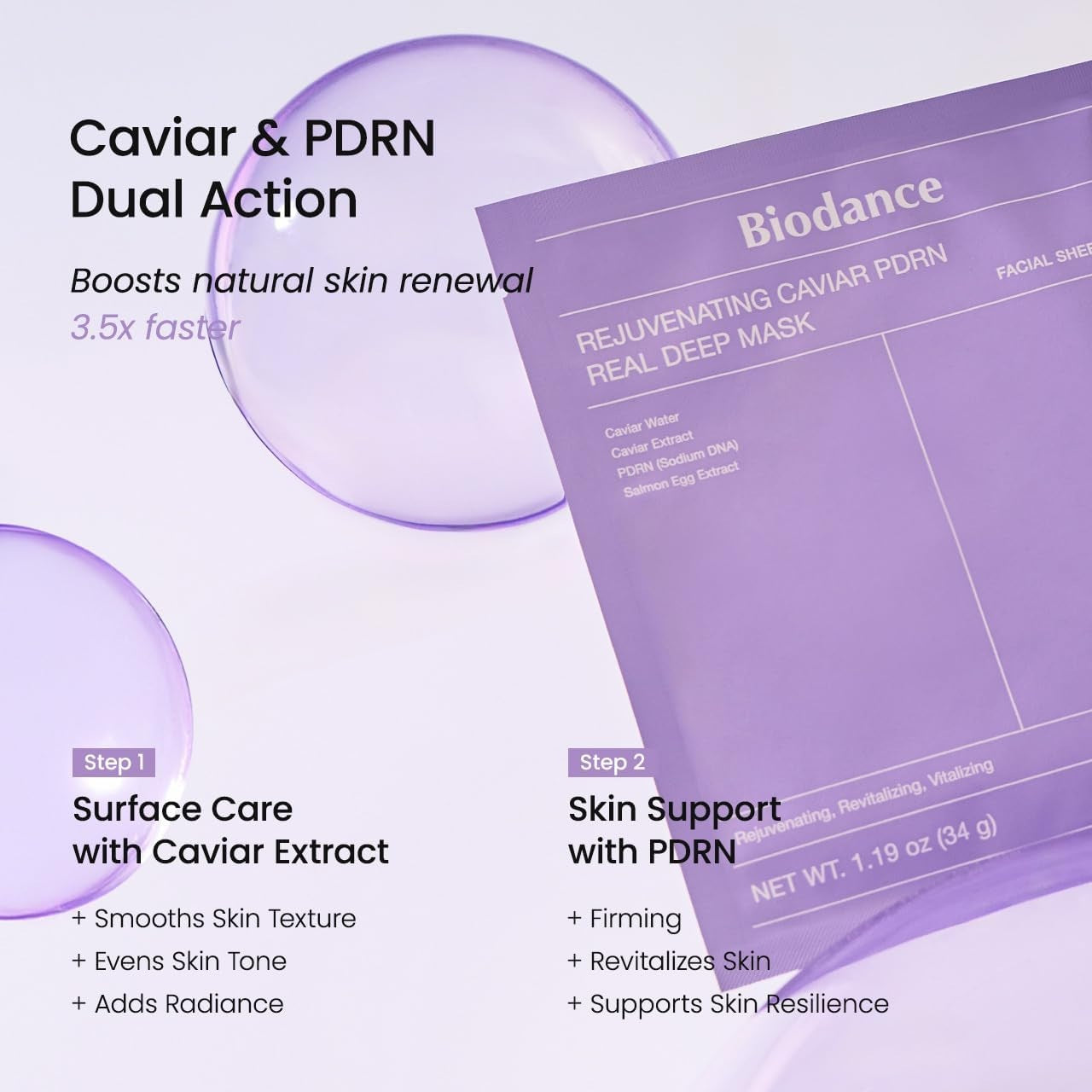BIODANCE REJUVENATING CAVIAR PDRN REAL DEEP MASK