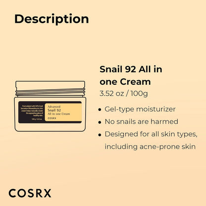 COSRX ADVANCED SNAIL 92 ALL IN ONE CREAM 100g