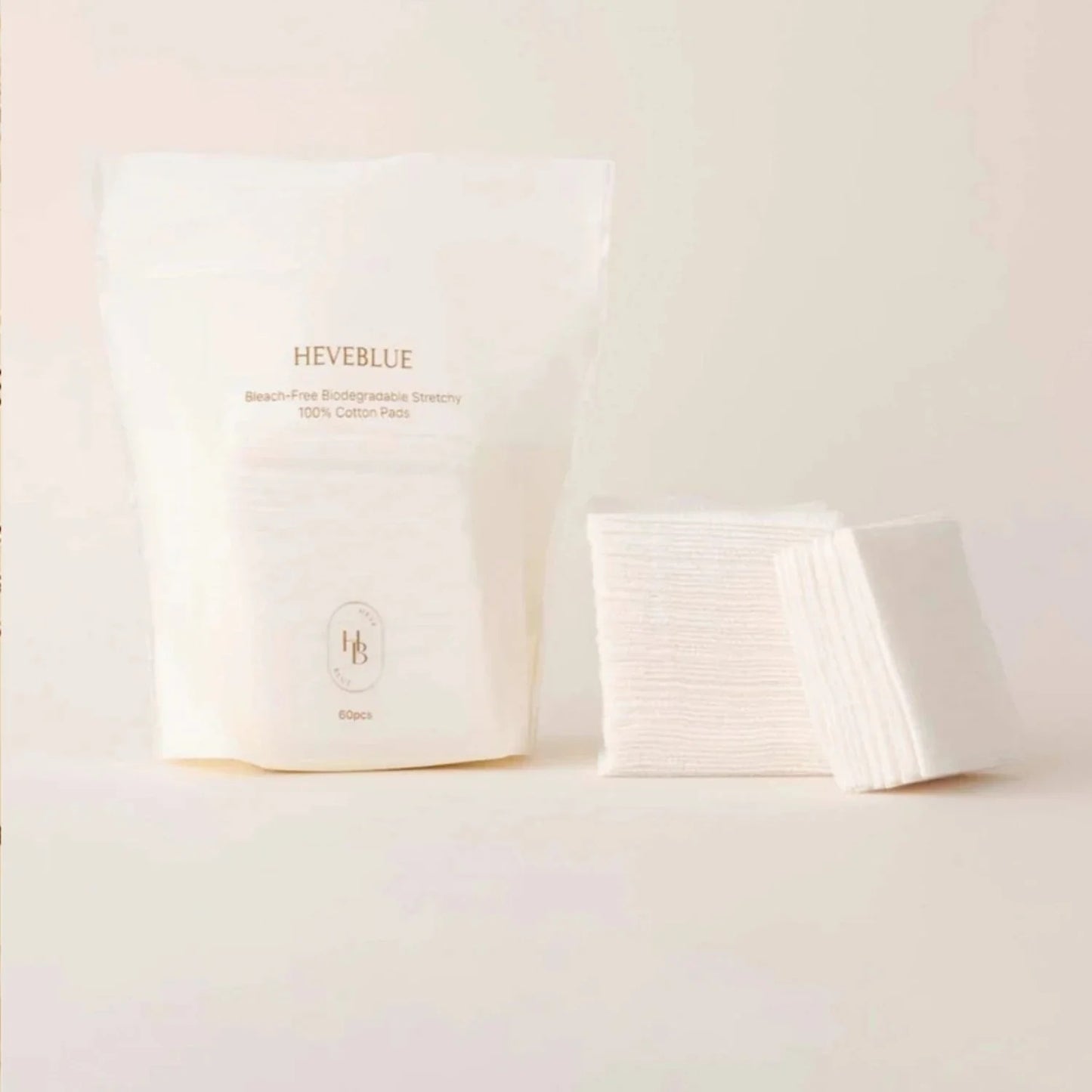 HEVEBLUE BLEACH-FREE BIODEGRADABLE STRETCHY 100% COTTON PADS