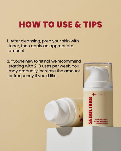 KSECRET SEOUL 1988 CREAM: RETINAL LIPOSOME 1% + FERMENTED RICE