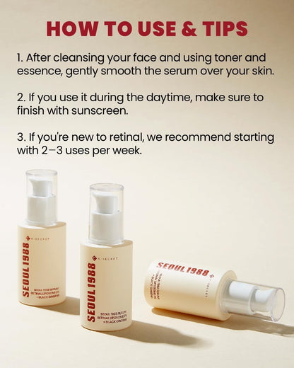 KSECRET SEOUL 1988 SERUM: RETINAL LIPOSOME 2% + BLACK GINSENG