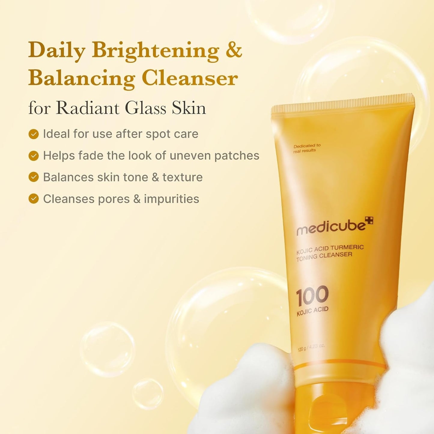 MEDICUBE KOJIC ACID TURMERIC TONING CLEANSER