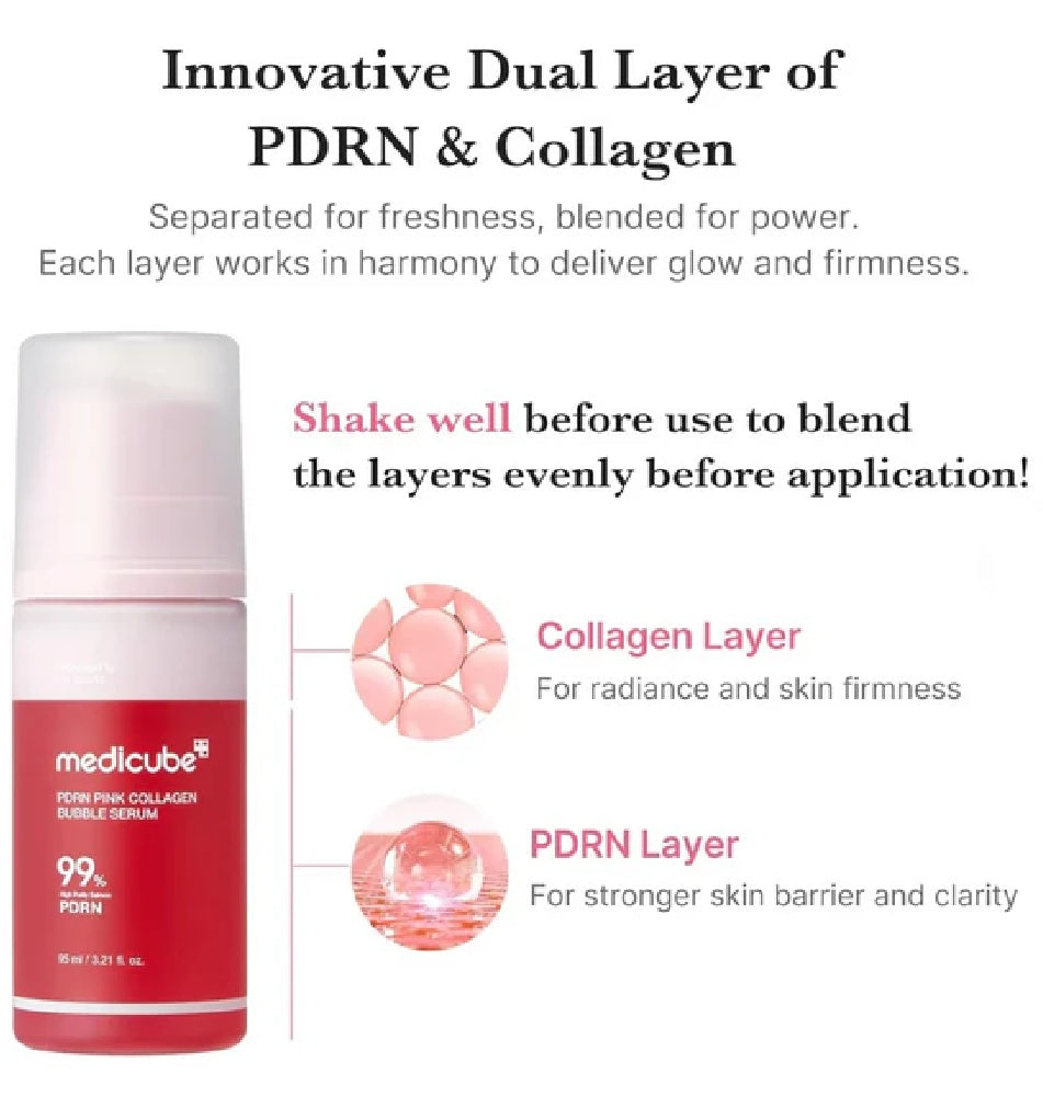 MEDICUBE PDRN PINK COLLAGEN BUBBLE SERUM